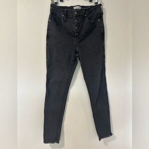 Madewell Black 10” High Rise Skinny Jeans Size 30